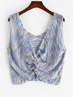 ZAFUL Débardeur en Tricot Teinté Tordu en Avant de Grande Taille