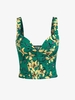 ZAFUL Débardeur Fleurie Corset M Vert profond