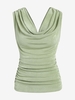 ZAFUL Débardeur Jersey Plissé à Col Bénitier S Vert clair