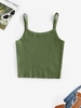 ZAFUL Débardeur Maigre en Tricot M Vert profond
