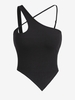 ZAFUL Débardeur Mouchoir Découpé à Col Asymétrique à Ourlet Hanky M Noir