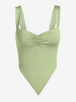 ZAFUL Débardeur Plissé Noué Au Dos à Ourlet Echarpe S Vert clair