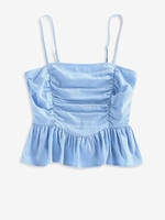 ZAFUL Débardeur Péplum à Bretelle à Volants S Bleu clair