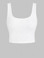 ZAFUL Débardeur Sportif Texturé en Jacquard à Col U M Blanc
