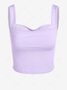 ZAFUL Débardeur Superposé en Couleur Unie avec Strass en Avant S Violet clair