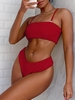 ZAFUL Ensemble de Bikini Bandeau Texturé S Rouge rubis