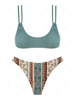 ZAFUL Ensemble de Bikini Bohème à Imprimé Ethnique à Double Bretelle Xs Vert