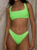 ZAFUL Ensemble de Bikini Cheeky Style Débardeur Néon Texturé à Jambe Haute Xs Vert