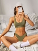 ZAFUL Ensemble de Bikini Croisé et de Bas à Coupe Haute S Vert