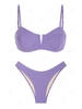 ZAFUL Ensemble de Bikini Côtelé à Armature en V S Pourpre