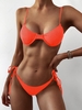 ZAFUL Ensemble de Bikini Côtelé à Armature L Orange