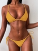ZAFUL Ensemble de Bikini Côtelé à Cordon S Jaune d