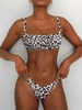 ZAFUL Ensemble de Bikini Côtelé Animal Imprimé L Léopard