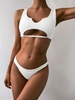 ZAFUL Ensemble de Bikini Côtelé Découpé S Blanc