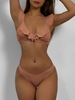 ZAFUL Ensemble de Bikini Côtelé Enveloppé S Brun