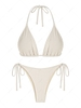 ZAFUL Ensemble de Bikini Côtelé Texturé à Cordon S Jaune clair
