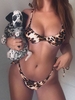 ZAFUL Ensemble de Bikini Léopard Noué Push Up à Armature S Léopard
