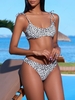 ZAFUL Ensemble de Bikini Soutien-Gorge Noué Imprimé M Blanc