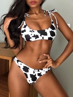 ZAFUL Ensemble de Bikini Soutien-Gorge Noué Imprimé S