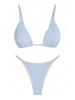 ZAFUL Ensemble de Bikini Tanga Texturé Triangle à Cordon S Bleu clair