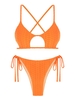 ZAFUL Ensemble de Bikini Texturé Croisé Découpé Nid d