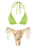 ZAFUL Ensemble de Bikini Triangle Assorti à Imprimé Fleuri Taille unique Multi a