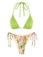 ZAFUL Ensemble de Bikini Triangle Assorti à Imprimé Fleuri Taille unique Multi a