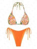 ZAFUL Ensemble de Bikini Triangle Assorti à Imprimé Fleuri Taille unique Multi e