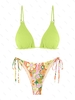 ZAFUL Ensemble de Bikini Triangle Assorti à Imprimé Fleuri Taille unique Multi g