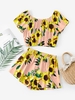 ZAFUL Ensemble de Deux Pièces à Imprimé Tournesol S Rose
