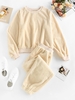 ZAFUL Ensemble de Deux Pièces Fourré en Laine M Jaune clair
