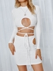 ZAFUL Ensemble de Deux Pièces T-shirt Découpé Queue Adduction S Blanc