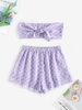 ZAFUL Ensemble de Haut Bandeau Fleuri Noué en Avant à Carreaux Xl Pourpre