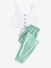 ZAFUL Ensemble de Haut Court et de Pantalon de Jogging à Cordon Pour Femme Xl Vert clair
