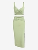 ZAFUL Ensemble de Jupe Mi-Longue Fendue Tordue L Vert clair