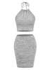 ZAFUL Ensemble de Jupe Moulante Chinée en Tricot Xl Gris