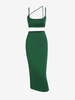ZAFUL Ensemble de Jupe Moulante Mi-Longue à Col Asymétrique S Vert profond
