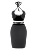 ZAFUL Ensemble de Jupe Ombré Côtelé Brillant Hauteur du Bracelet S Noir