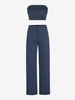 ZAFUL Ensemble de Pantalon à Rayure Fine sans Bretelle à Jambe Large M Bleu profond