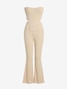 ZAFUL Ensemble de Pantalon Bandeau Côtelé Evasé M Café lumière