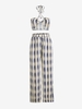 ZAFUL Ensemble de Pantalon Croisé à Jambe Large à Col Halter M Bleu profond