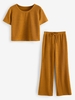 ZAFUL Ensemble de Pantalon Long Côtelé à Jambe Large M Café lumière
