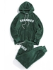 ZAFUL Ensemble de Sweat à Capuche Fourré Motif de Lettre et de Pantalon Deux Pièces Xl Vert profond