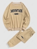 ZAFUL Ensemble de Sweat-shirt Lettre Graphique et de Pantalon Xxl Café lumière