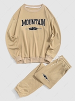 ZAFUL Ensemble de Sweat-shirt Lettre Graphique et de Pantalon Xxl Café lumière