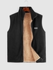 ZAFUL Gilet Lettre Jointif en Laine S Noir