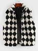 ZAFUL Gilet Motif de Losange en Fausse Fourrure M Noir