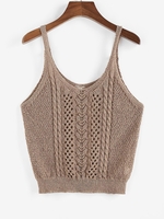 ZAFUL Gilet Pull en Tricot à Câble en Couleur Unie Grande Taille