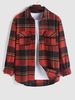 ZAFUL Gilet Unisexe Boutonné Motif à Carreaux en Laine L Rouge