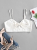 ZAFUL Haut à Bretelle Court Noué Zippé S Blanc